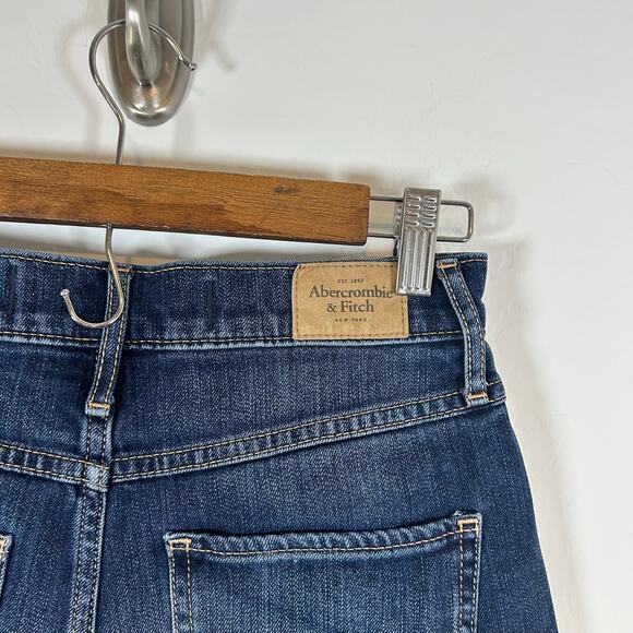 Abercrombie & Fitch Vintage 2000 Y2K  Dark Wash Denim Shorts - US 2/ 26 - Picture 6 of 6